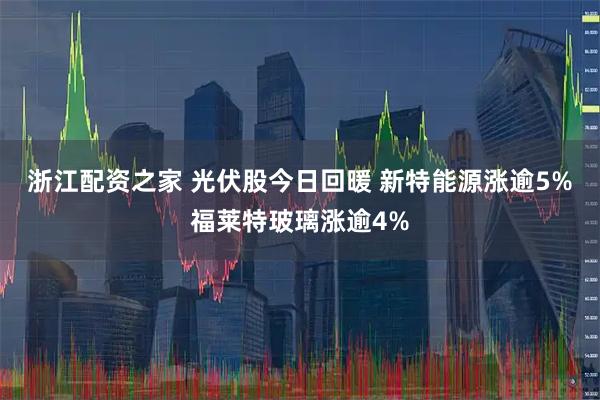 浙江配资之家 光伏股今日回暖 新特能源涨逾5%福莱特玻璃涨逾4%
